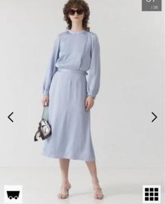【美品】DESIGNWORKS 楊柳サテンドレープワンピース 美品】DESIGNWORKS 楊柳サテンドレープワンピース