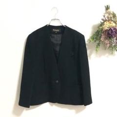 【良品】Future MITSUKOSHI ノーカラージャケット　黒　b916
