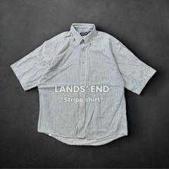 LANS’END 90s USA製 shirt ランズエンド ストライプシャツ