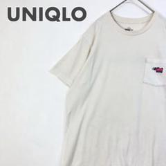 2234 ユニクロ　キースヘリング　コラボ　刺繍　ロゴ　半袖　Tシャツ　ベージュ