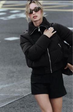 ZARA リブ仕上げ パデッドアノラック