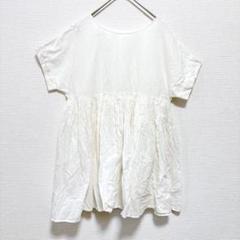 アーバンリサーチドアーズ【F】チュニック ギャザー ブラウス 半袖 白 Uネック