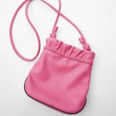 ZARA ピンク 巾着型 ショルダーバッグ ザラ バッグ 鞄 レザー