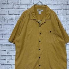 半袖シルクシャツ！アロハ　ベージュ2XL 24