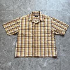 old uniqlo 短丈 チェックシャツ　ボックスシルエット　シティーボーイ