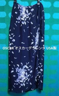 Oscar de la Renta カットワーク刺繍 シルクスカートUS6