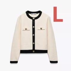 ZARA - 【完売品】ZARA ザラ ゴールドボタンニットカーディガン⭐︎ブラック/エクリュM ZARA ゴールドボタンニットカーディガン ブラックL - メルカリ