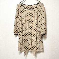 新品　エミリアン　Emilyan ベージュ ドット柄 五分袖 9R ブラウス