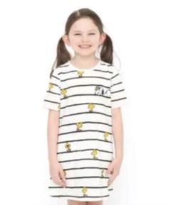 グラニフ　ワンピース PEANUTSコラボウッドストックパターン スヌーピー新品