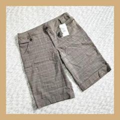 未使用★MB mint breeze◆ハーフパンツ　チェック柄　茶　大きいサイズ