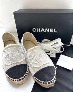 CHANEL ロゴ エスパドリーユ グレー CHANEL エスパドリーユ グレー ネイビー - メルカリ