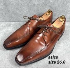 美品 アシックス ランウォーク ストレートチップ 革靴 ダークブラウン 26 楽天市場】アシックス ランウォーク メンズ ビジネスシューズ 靴