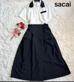 sacai 21SS Suiting Dress ドッキングシャツワンピース 1