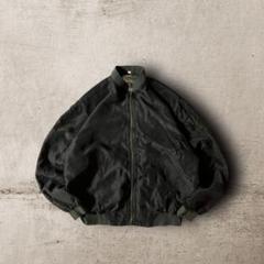 USA古着vintageシルク100%ブルゾンボンバージャケット黒ブラック短丈