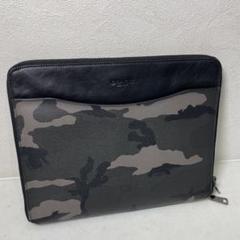 COACH コーチ タブレットケース クラッチバッグ 本革レザー カモフラ柄