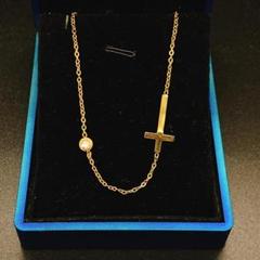 221Nc【オシャレ】ダイヤ　クロス　ネックレス　CZ ゴールド　18Kコート 221Nq【オシャレ】ダイヤ クロス ネックレス CZ ゴールド 18K