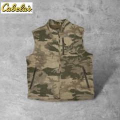 90s Cabela'sカベスカモ柄ドローコードベストウールジャケット迷彩