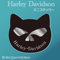 ハーレー 猫型 パロディステッカー Harley Davidson シルバーのサムネイル