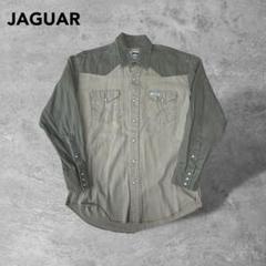 90sジャガーUSA古着ワークウエスタンシャツシンプルノームコアグランパコア
