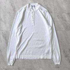 【極美品】グランサッソ ソフトコットンヘンリーネックニット 46 伊製 12G 極美品】グランサッソ ソフトコットンヘンリーネックニット 46