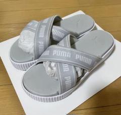 【美品】PUMA プラットフォームサンダル 厚底　グレー 25cm
