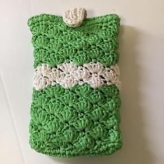 スマホバッグ　ハンドメイド　エコアンダリア　　夏
