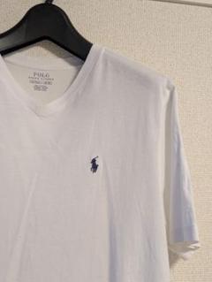 ポロラルフローレン Vネック Tシャツ XL 白 ポニーロゴ 刺繍のサムネイル