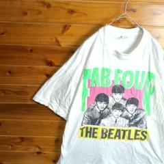 THE BEATLES　ビートルズ　半袖Tシャツ　L　白　FAB FOUR　古着