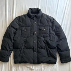 80S ビンテージ ポロ ウエスタン ダウンベスト 黒 L ラルフローレン 古着 Polo Ralph Lauren ワンポイント レザー パッチ 軽量