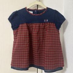 未使用に近い】familiarファミリア赤チェックトップス ファミ