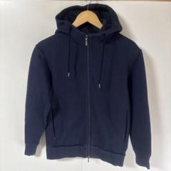 美品✨three dots ネイビー フルジップ フード付パーカー　セットアップ Men's sanded jersey zip hoody （パーカー）｜three dots