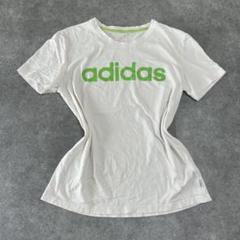 アディダス　adidas 古着　半袖Tシャツ　ちびT ピチT 白ホワイト　y2k