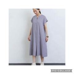 ○【新品未使用】LOISIRロワズィール ワンピースチュニック　リネン　ネイビー ○【新品未使用】LOISIRロワズィール ワンピースチュニック