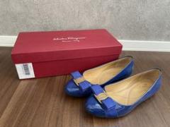 お値下げ！【フェラガモ】✨バレエシューズ ブルーベリー ５22.5cm パンプス 2025年最新】Salvatore Ferragamo カラー：ブルー系 フラット