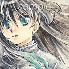手描きイラスト　B6サイズ　水彩画　アナログカラー　霞