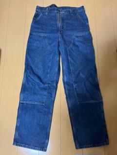 【メキシコ製】carhartt ダブルニー　デニム　W34 L32 カーハート 00s メキシコ製 carharttカーハート チェック ネルライナー