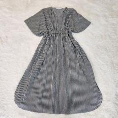 ◆極美品 マリハ 草原の光のカフタン ストライプワンピース サイドスリット ◇極美品 マリハ 草原の光のカフタン ストライプワンピース