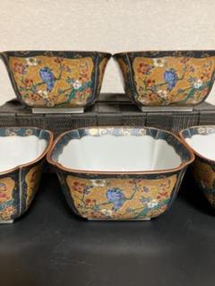 九谷 正峰窯 花鳥角小鉢 青粒 金彩 5客組 - メルカリ