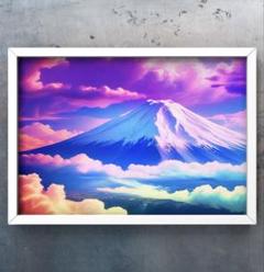 運気を呼ぶ富士山　額縁付き　健康運、金運を開運するインテリア絵画グラフィック