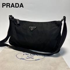 n02【極美品】プラダ 三角ロゴ ナイロン ブラック ショルダーバッグ ポーチ
