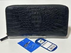 CAIMAN /クロコダイル 長財布　ブラック/ラウンドファスナー