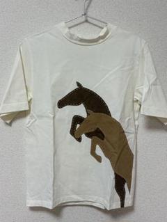 極美品　セブンテンバイミホカワヒト　Tシャツ　ホース柄　アイボリー　希少 極美品 セブンテンバイミホカワヒト Tシャツ ホース柄