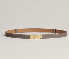 専用ページ　　HERMES ケリー ベルト エトゥープ ゴールド金具 エルメス ケリーベルト エプソン エトゥープ ゴールド金具 U刻印