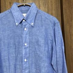 フェアファクス 美品 albini BD リネン 長袖シャツ M ストライプ フェアファクス 美品 albini BD リネン 長袖シャツ M ストライプ