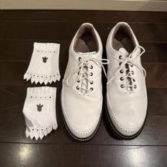 ADIDAS×BogeyBoys ホワイトレザーゴルフシューズ フリンジ付き ADIDAS×BogeyBoys ホワイトレザーゴルフシューズ フリンジ付き