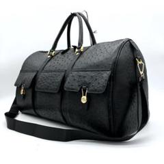 ✨JRA✨美品✨オーストリッチ ボストンバッグ 2way 大容量 ブラック ✨JRA✨美品✨オーストリッチ ボストンバッグ 2way 大容量