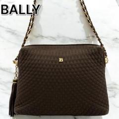 BALLY Shoulder Bag Brown Chain Tassel
