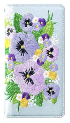 Xperia X Performance SO-04H手帳ケース刺繡パールブルー