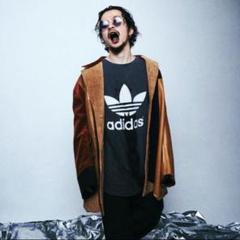 【センタービッグロゴ、ゲームシャツ】adidas古着リンガーTストリート常田大希 90s 常田大希着用 adidas Tシャツ アメリカ製 | Buyee日本代購