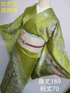 身丈169 裄丈70 辻が花 訪問着 友禅 正絹 着物 古今堂 #854のサムネイル
